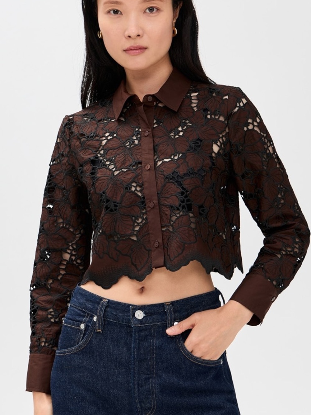 L’AGENCE Seychelle Cropped Button Down XS